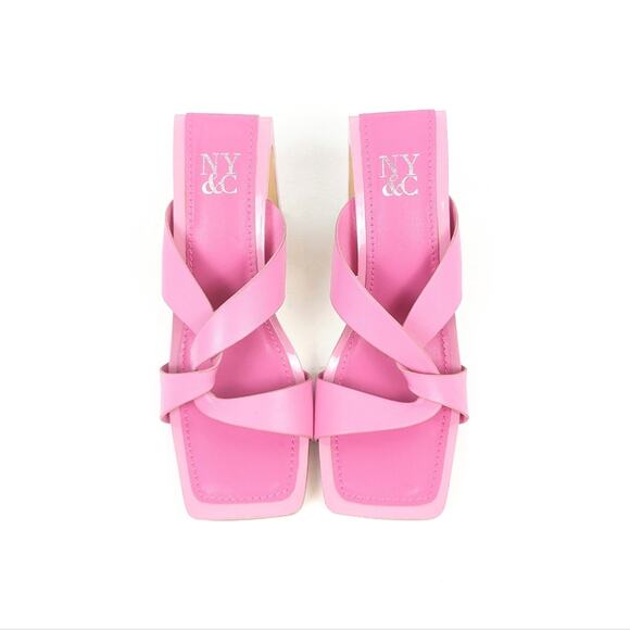 New York and Company Pink Inna Barbiecore Sandals Size 6 - Picture 4 of 10